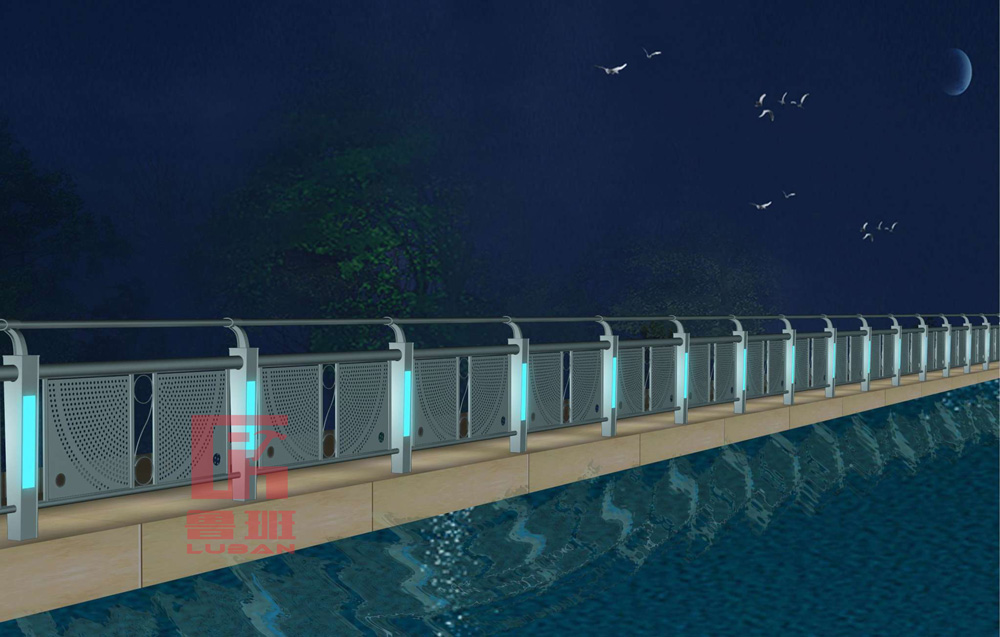 水边灯光景观护栏